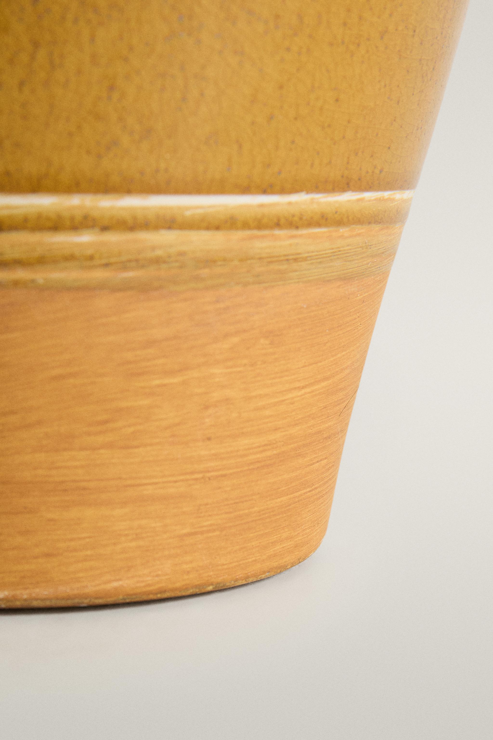 LEAF PRINT STONEWARE VASE